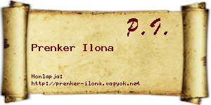 Prenker Ilona névjegykártya